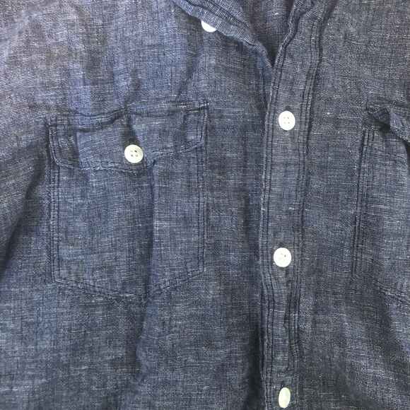 Express | Linen Button Down Long Sleeve T-Shirt - Picture 3 of 4